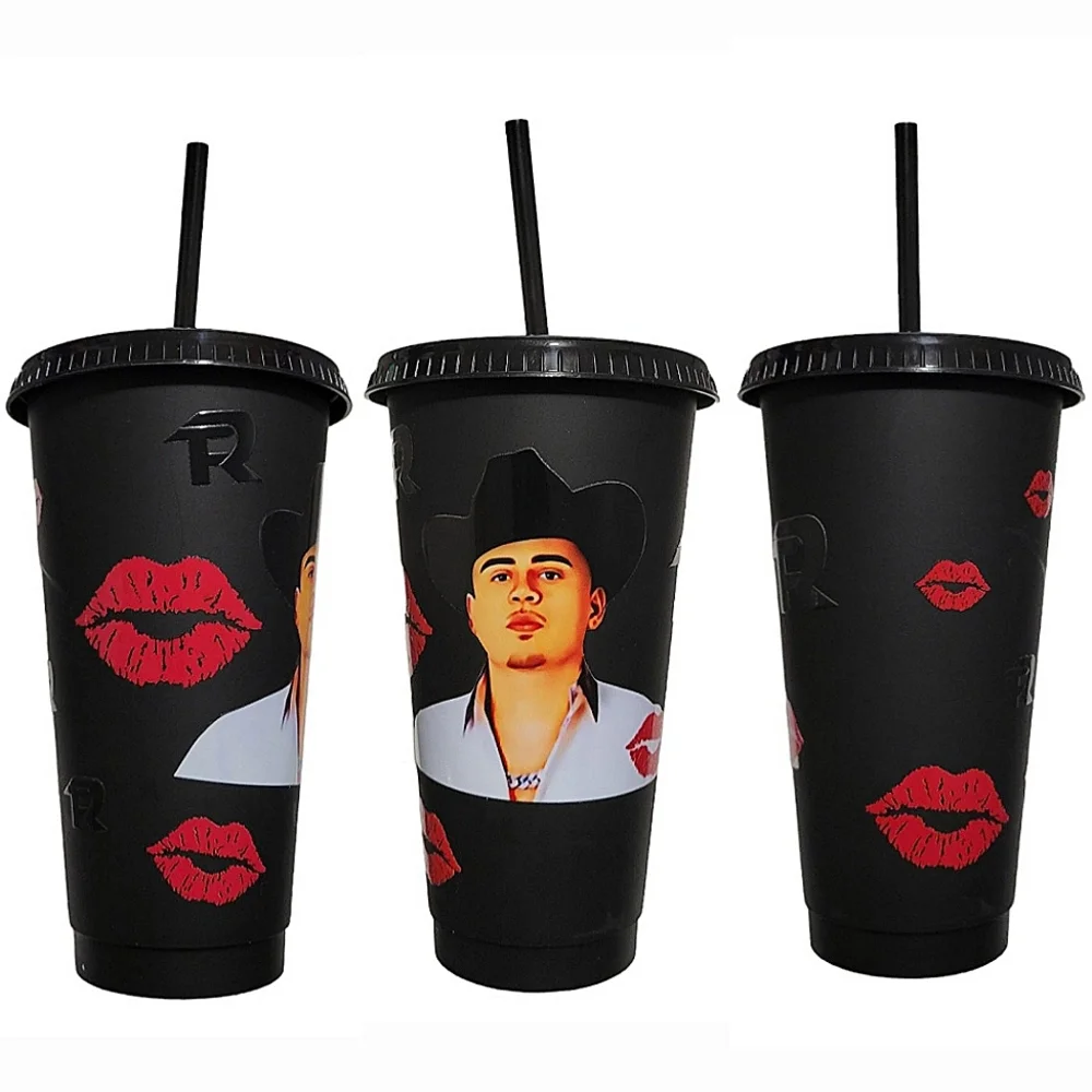 JOP Fuerza Regida Plastic Cup Tumbler 24oz Black Red
